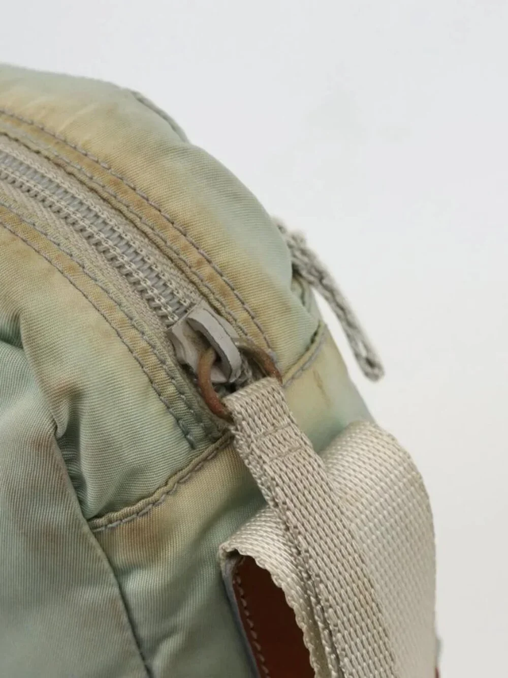 PRADA Shoulder Bag Nylon Light Blue Silver Auth 175693